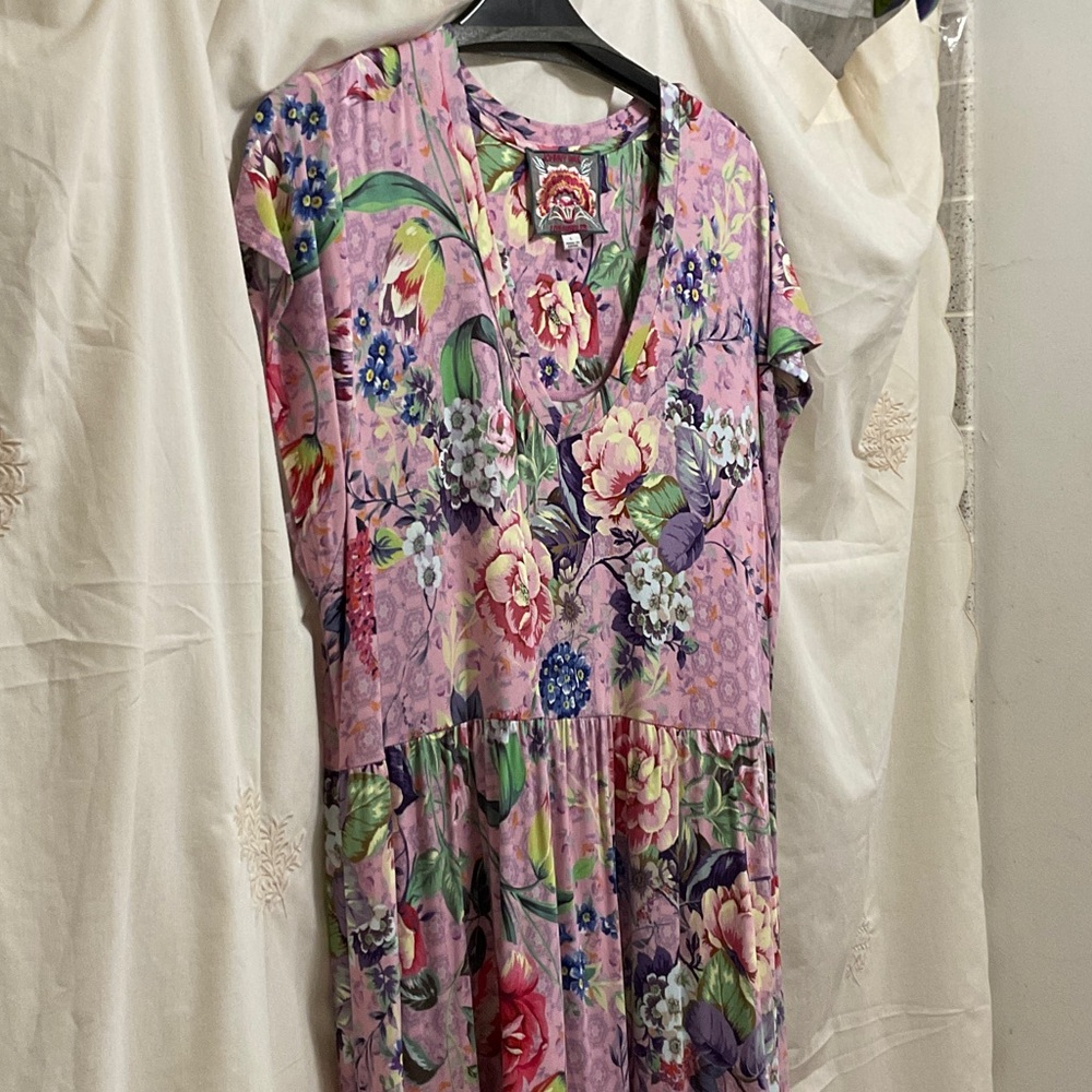 Johnny Was Pink Floral Dress